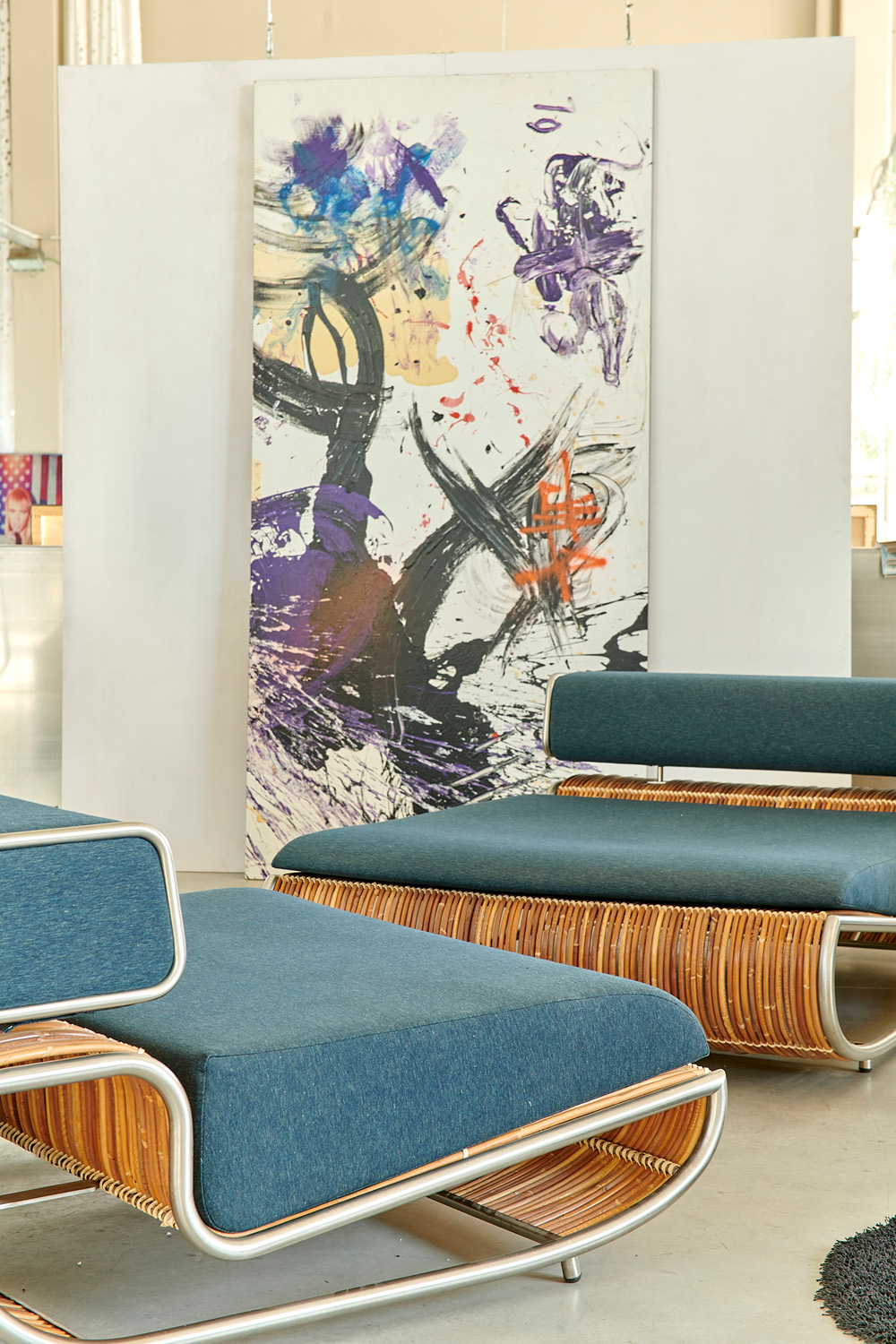Blue recliners Ibermaison - luxury interior design and furniture in Ibiza