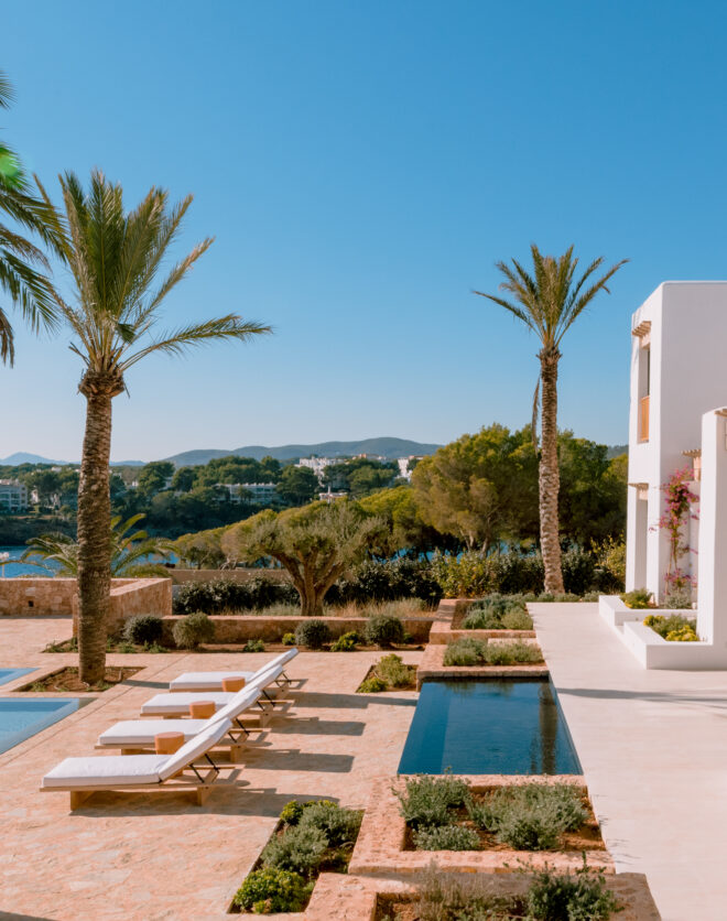 Poolside area at a luxury villa in Ibiza