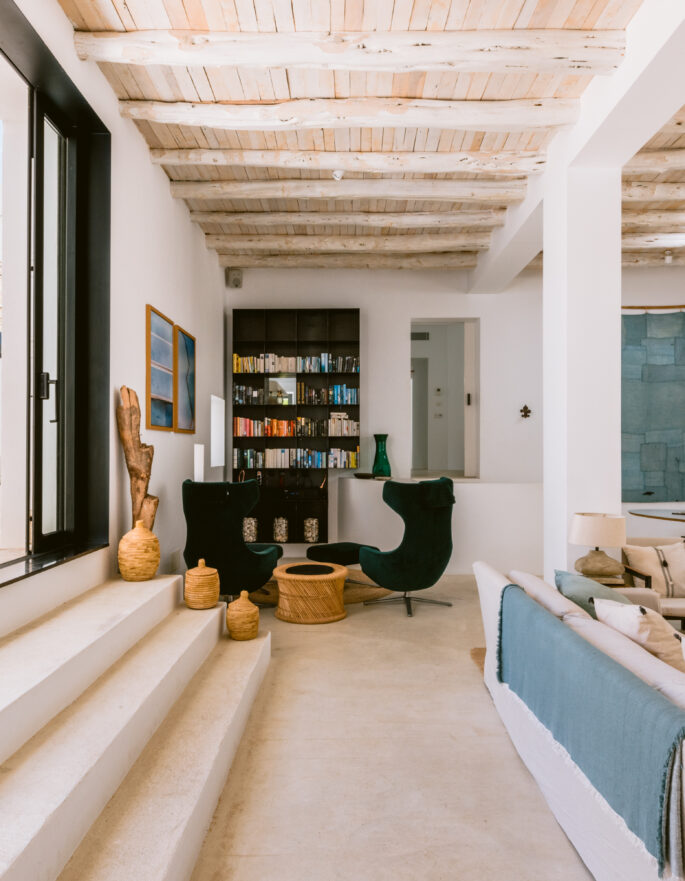 Design-led reception room of a villa in Ibiza