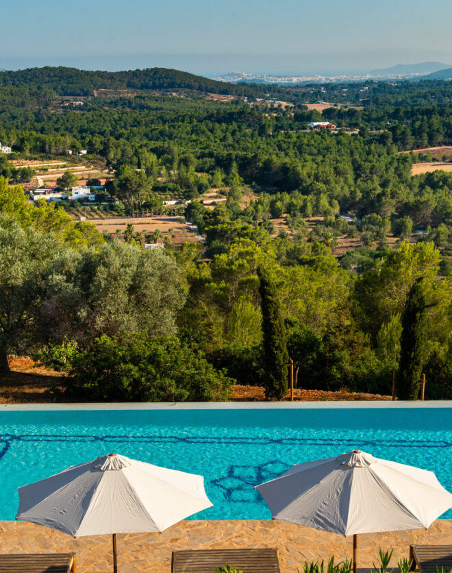 The view from a luxury rental villa in Ibiza
