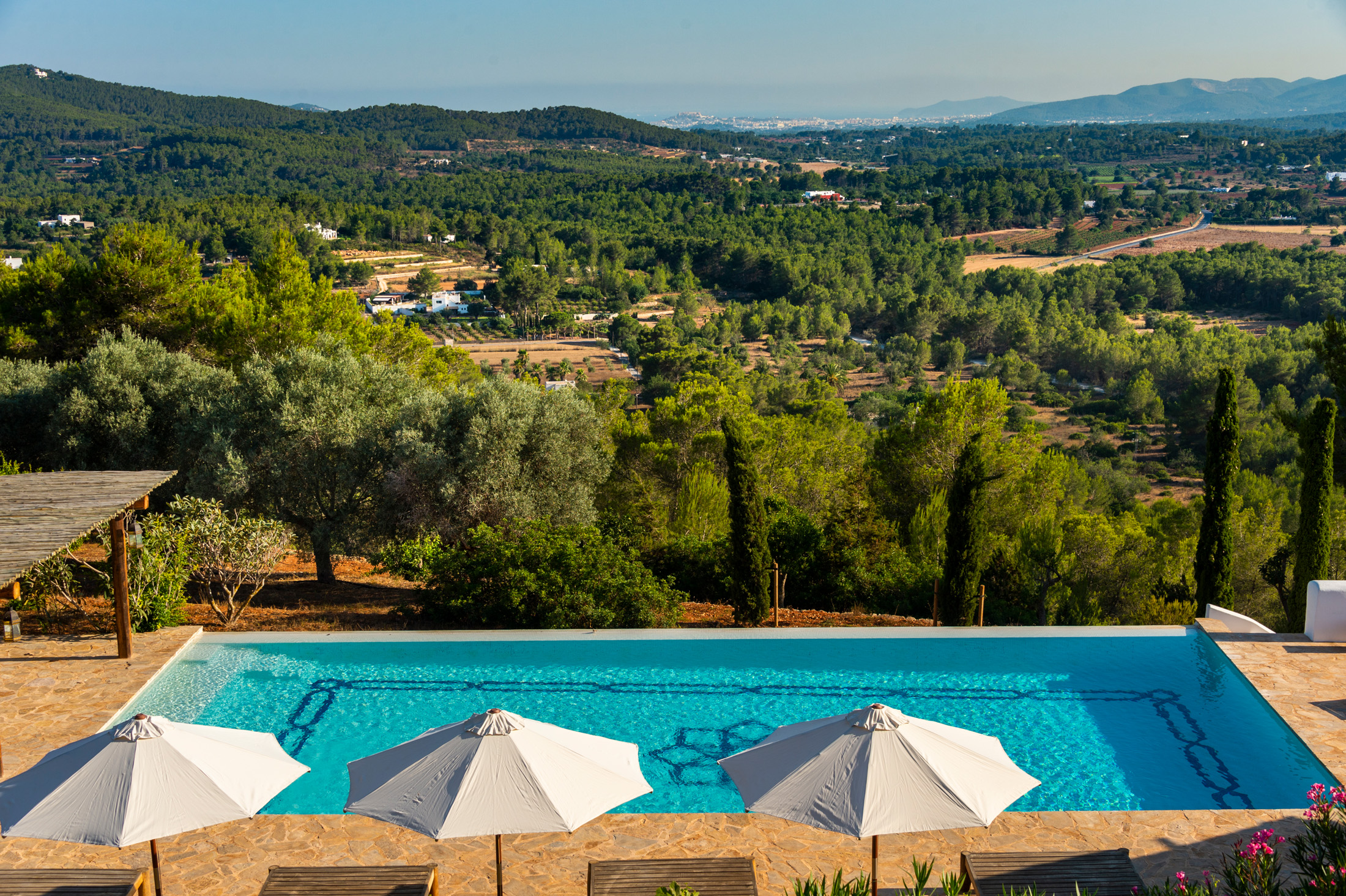 The view from a luxury rental villa in Ibiza