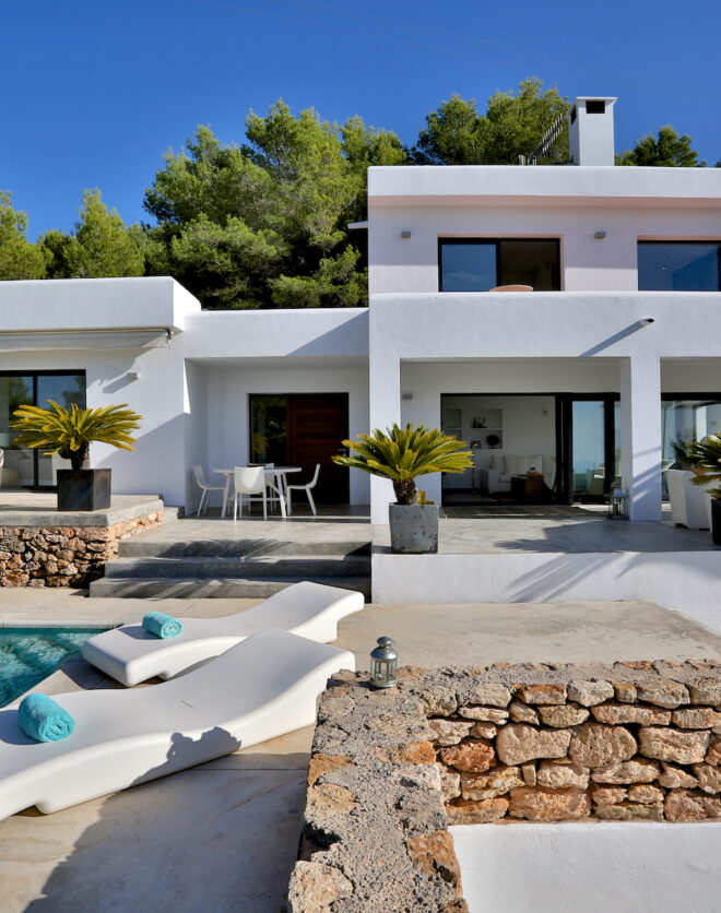 Straight exterior of Villa Celestial in Ibiza