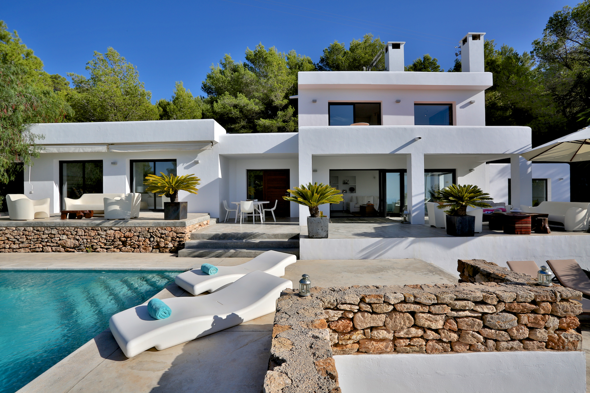 Straight exterior of Villa Celestial in Ibiza