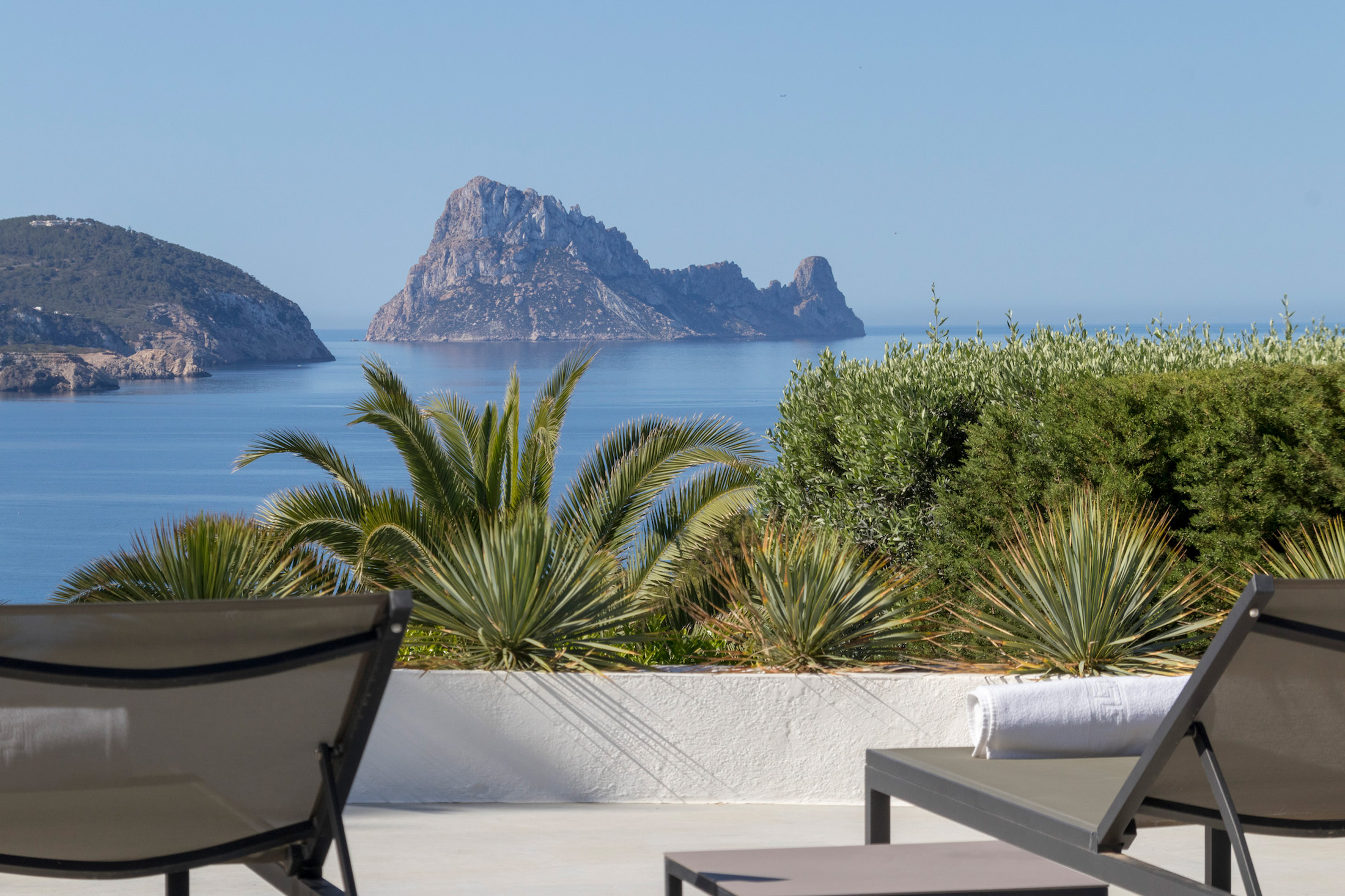 View of Es Vedra from luxury Ibiza holiday home Villa Vivian