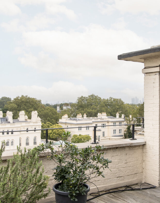 View from the roof terrace of a one-bedroom Notting Hill apartment for sale