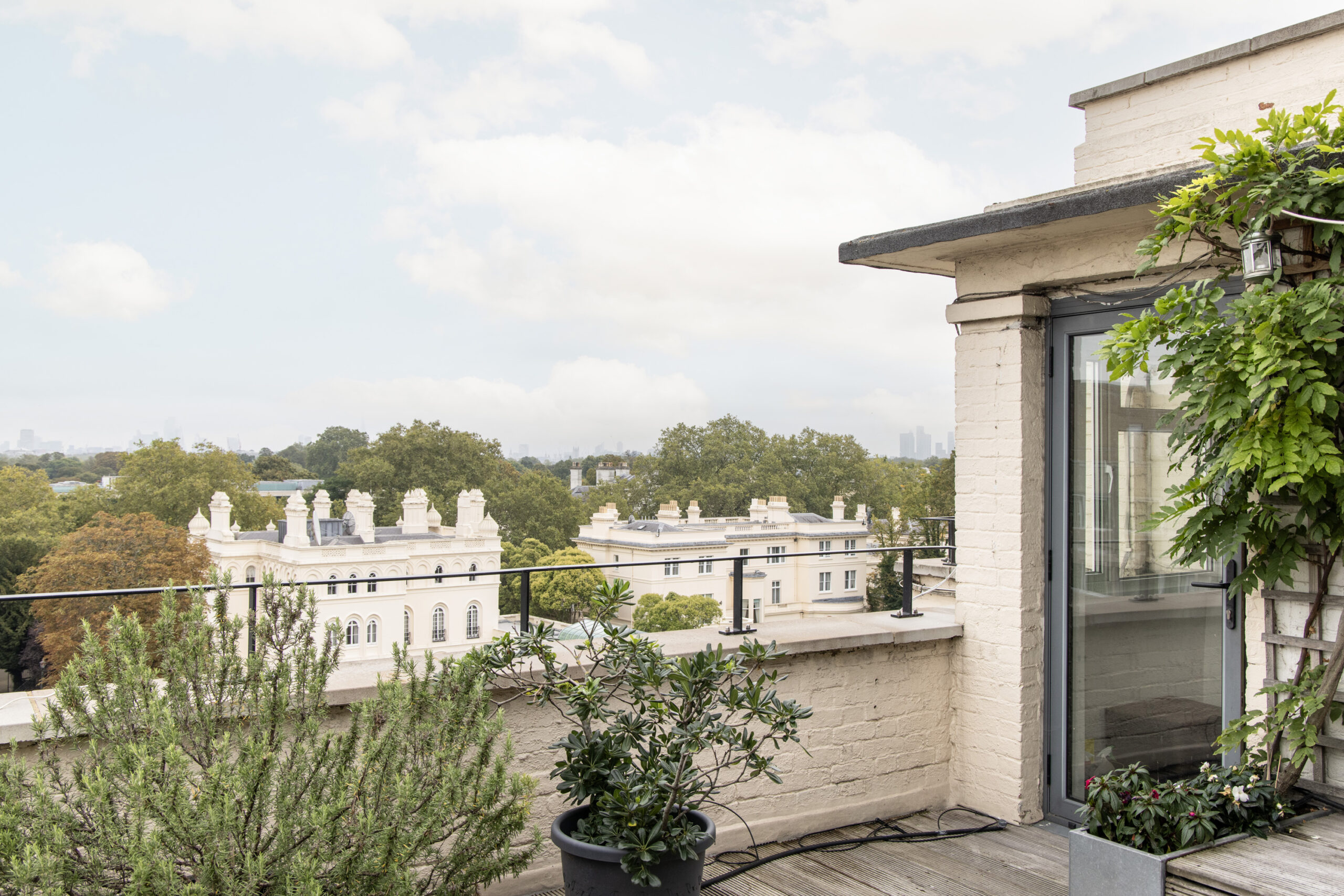 View from the roof terrace of a one-bedroom Notting Hill apartment for sale