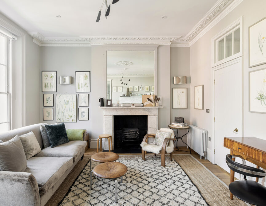 Luxury period reception room of an apartment for sale in Kensington