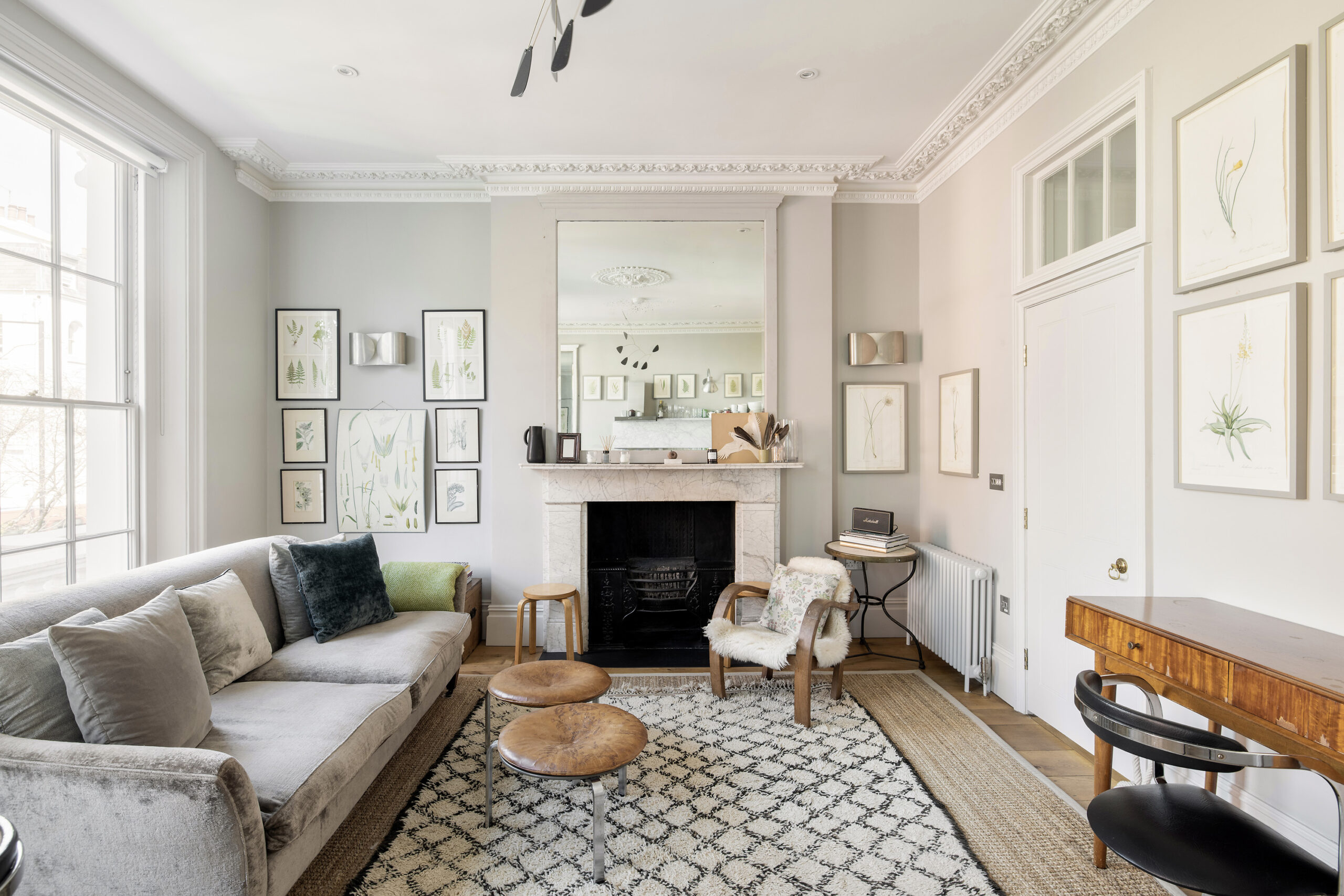 Luxury period reception room of an apartment for sale in Kensington