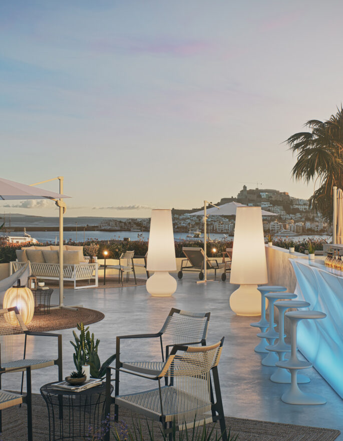Render of the rooftop solarium above a luxury penthouse for sale in Ibiza