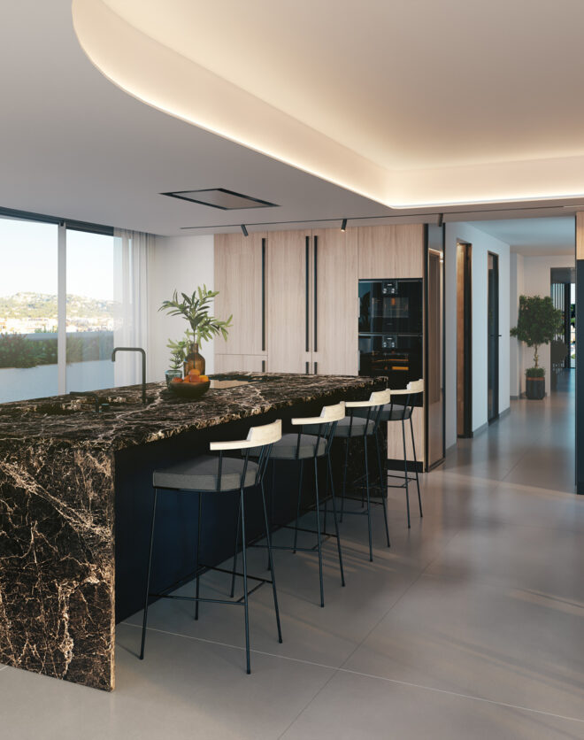 Kitchen of a luxury apartment for sale in Ibiza