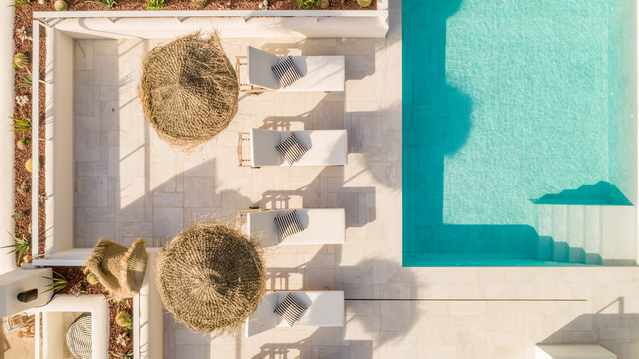 Drone Swimming Pool at La Verna Villa Domus Nova Ibiza