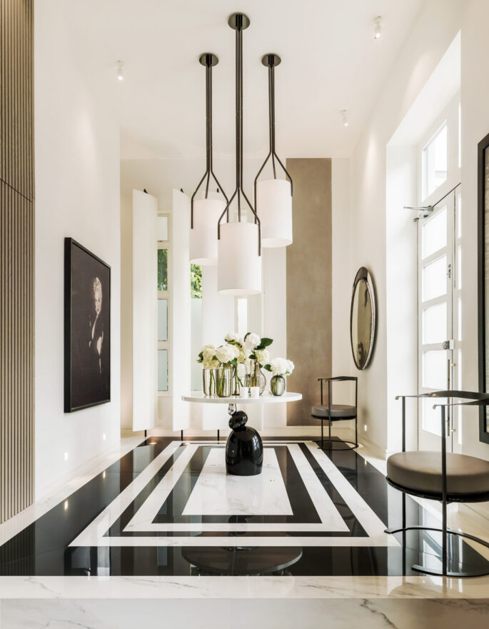 Hallway by Kelly Hoppen - luxury and minimalist interior design studio in London