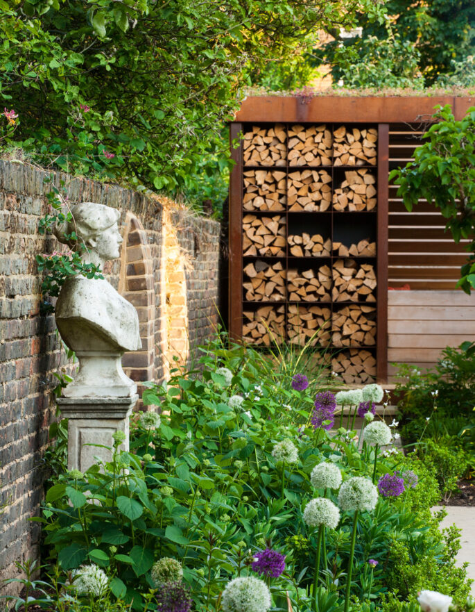 Wood storage by Lucy Wilcox - contemporary landscape design in London