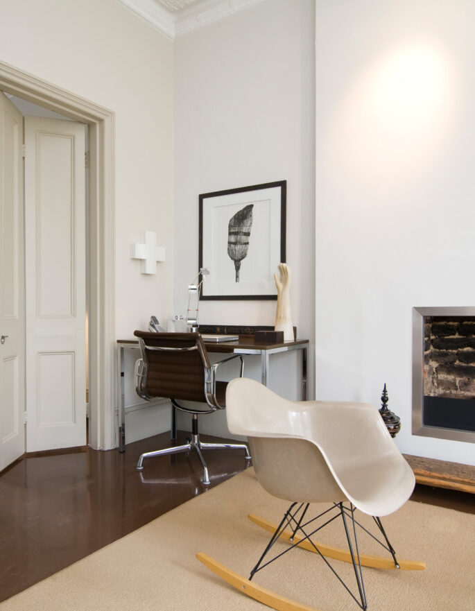 For Sale: St Jamess Gardens Notting Hill W11 contemporary reception room with fireplace and folding doors