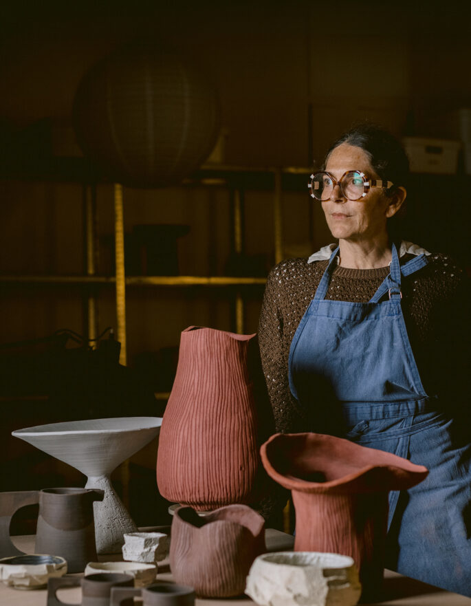 Maria Balda in her Ibiza ceramics studio