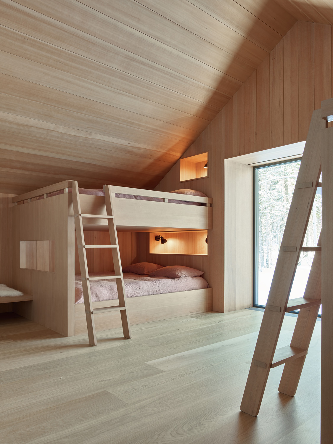 Ladders in bedroom by McLean Quinlan - luxury contemporary design and architecture in London