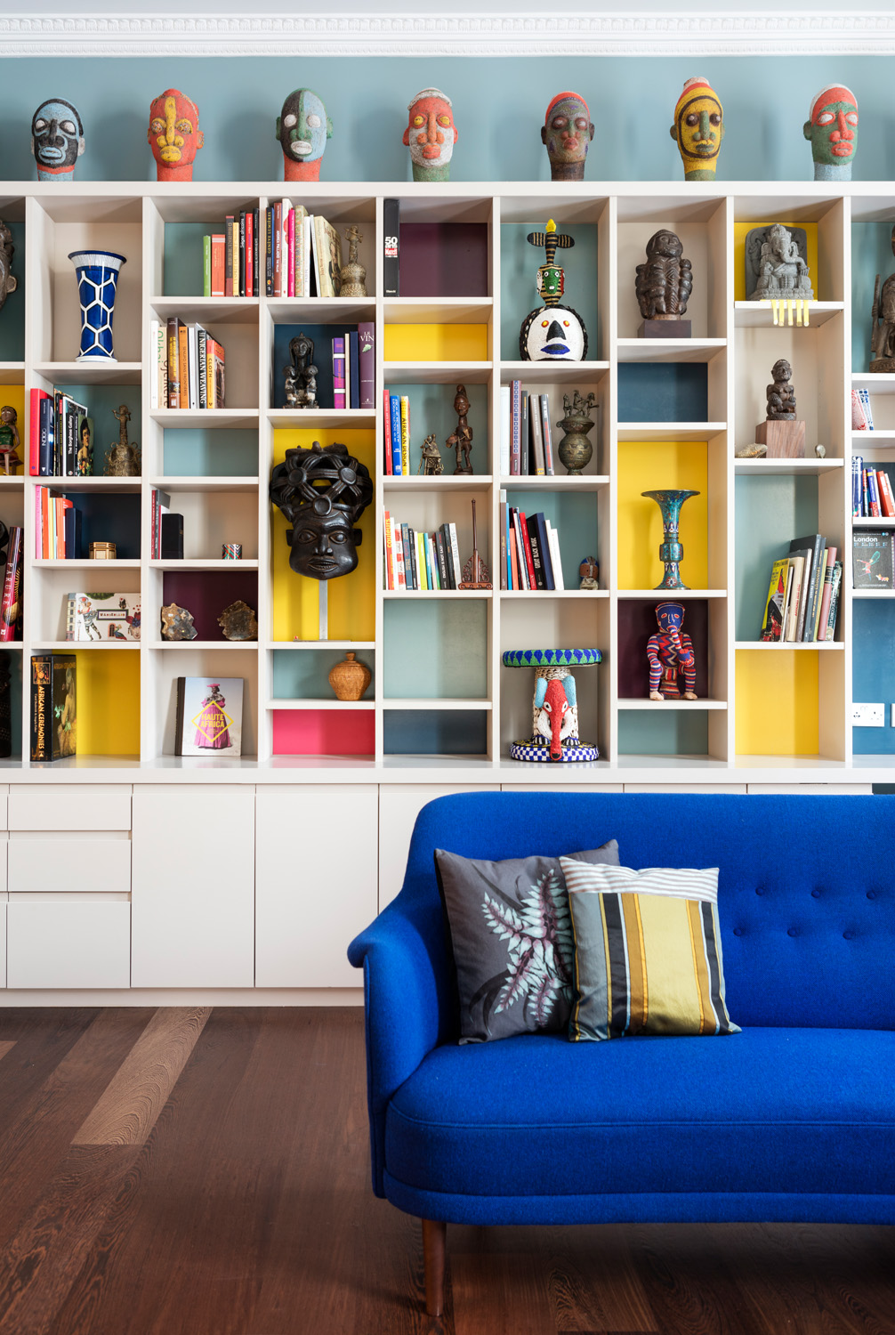 Bookcase at Gloucester Place by House to Hold modern interior and architecture studio in London