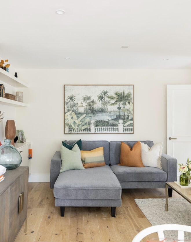 Luxury design-led reception room of a two-bedroom duplex apartment for sale in Notting Hill