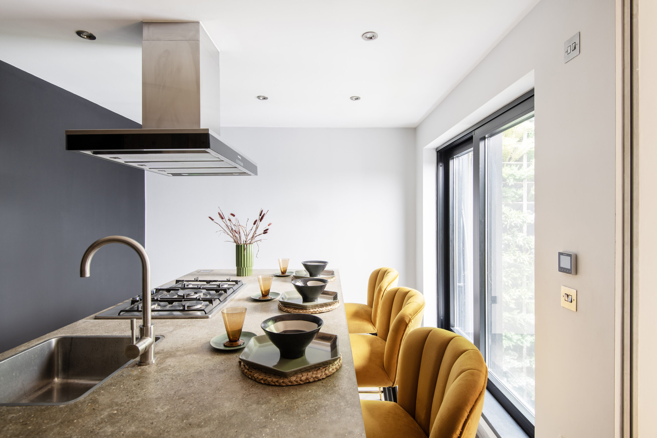 Design-led luxury kitchen of a two bedroom Notting Hill duplex apartment for sale