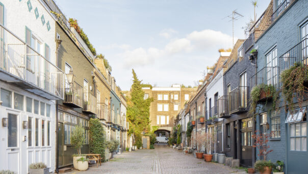 St Lukes Mews in Notting Hill on a summer day