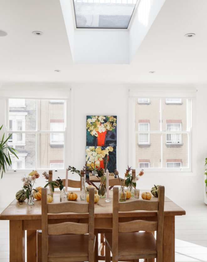 For Sale: St Luke's Mews Notting Hill W11 whitewashed reception room with skylight