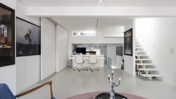 Minimalist modern interior of a luxury two-bedroom maisonette for sale on Portobello Road