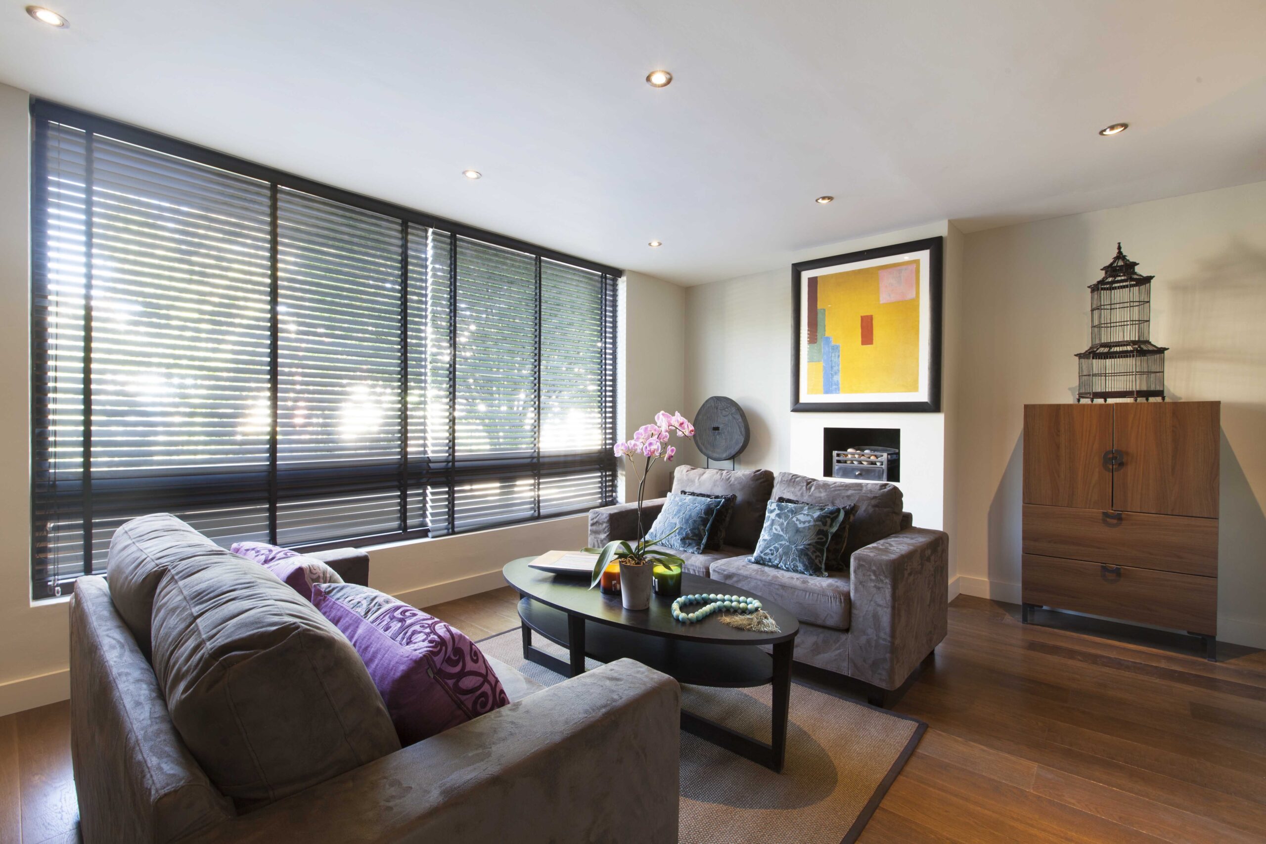 Luxury design-led living room of a Notting Hill house for rent