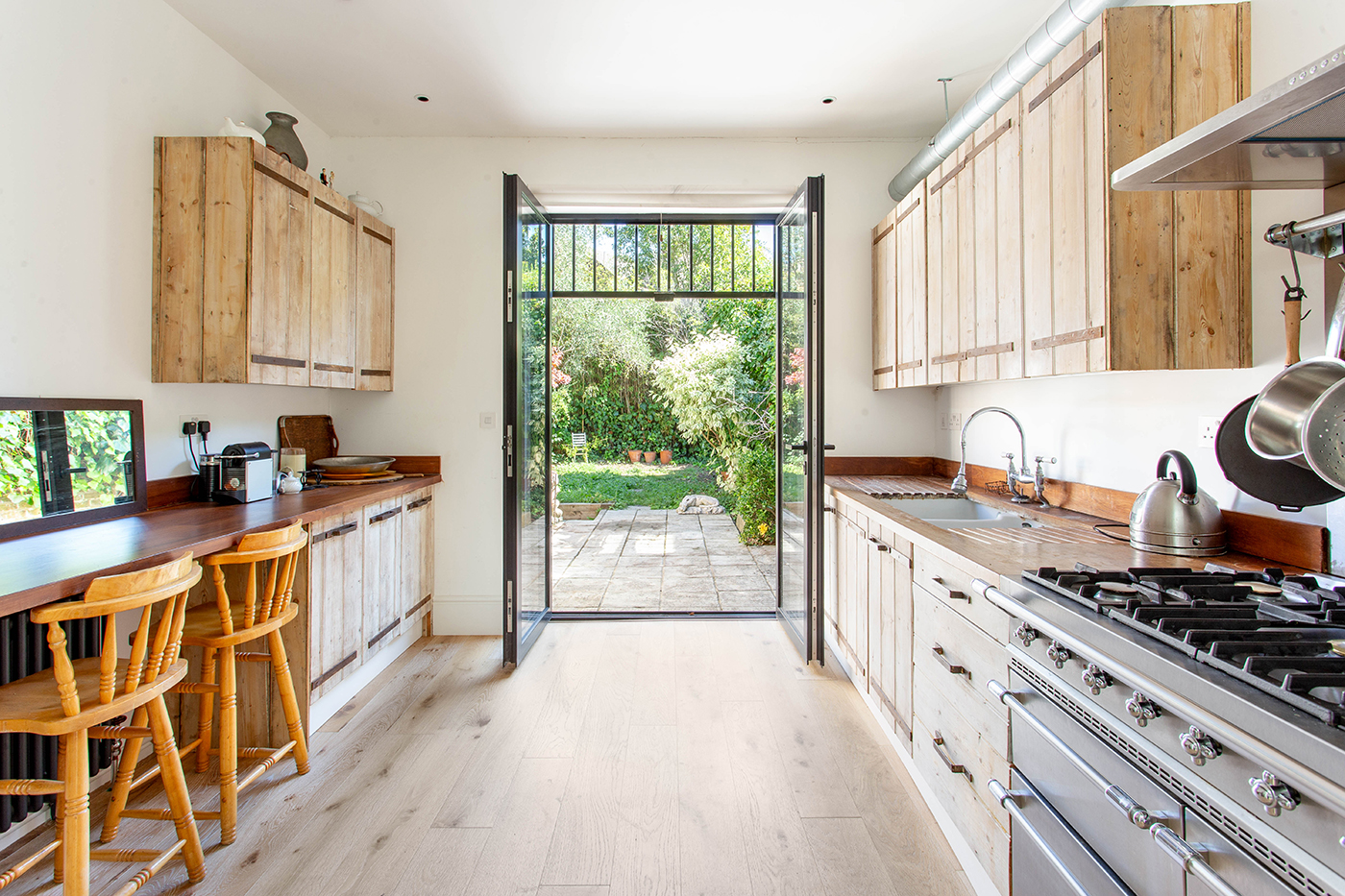 Bright modern kitchen of a Notting Hill house for sale