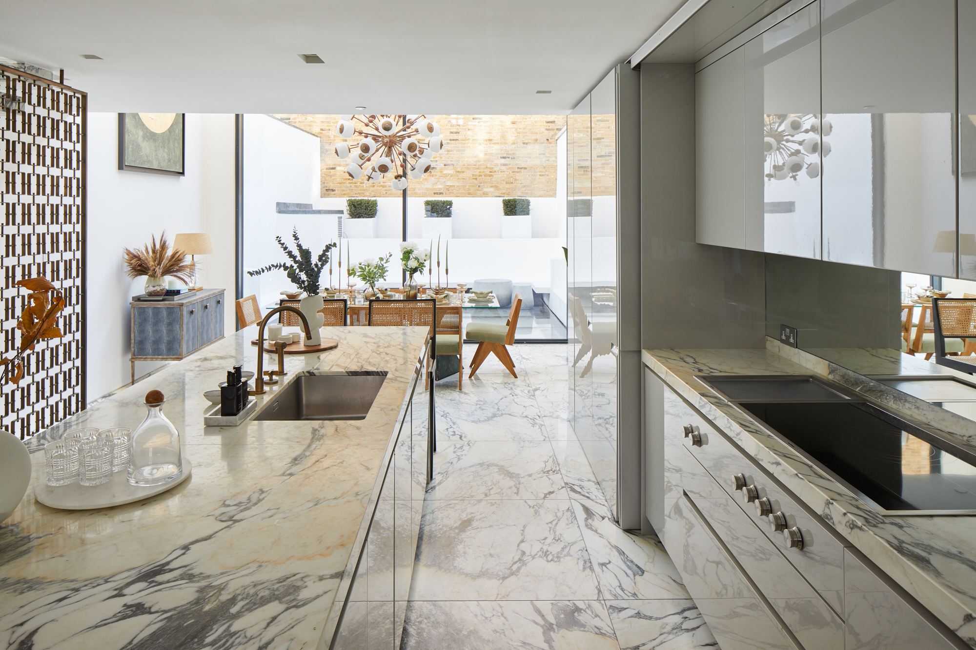 Marble-wrapped interior of a luxury Notting Hill townhouse for sale