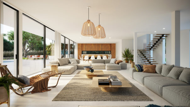 Living Area at Villa Brise Talamanca, a luxury villa for sale in Ibiza