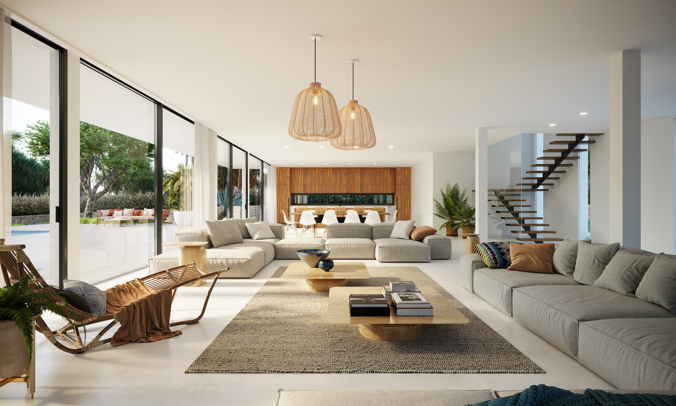 Living Area at Villa Brise Talamanca, a luxury villa for sale in Ibiza
