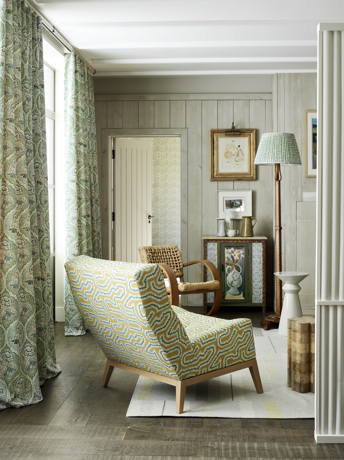 Green armchair by Rapture & Wright - traditional British furniture and interior design