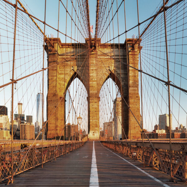 Brooklyn Bridge at sunrise, New York City , Manhattan