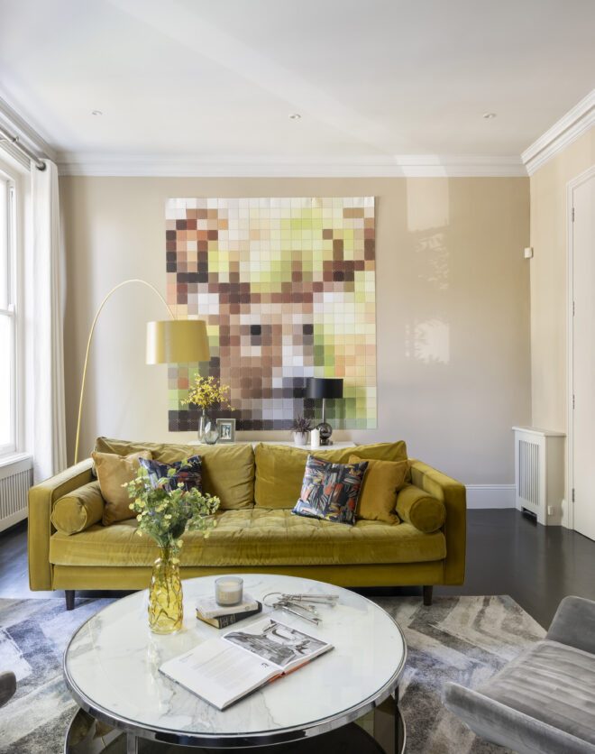 Bright interior of a three-bedroom maisonette for sale in Holland Park