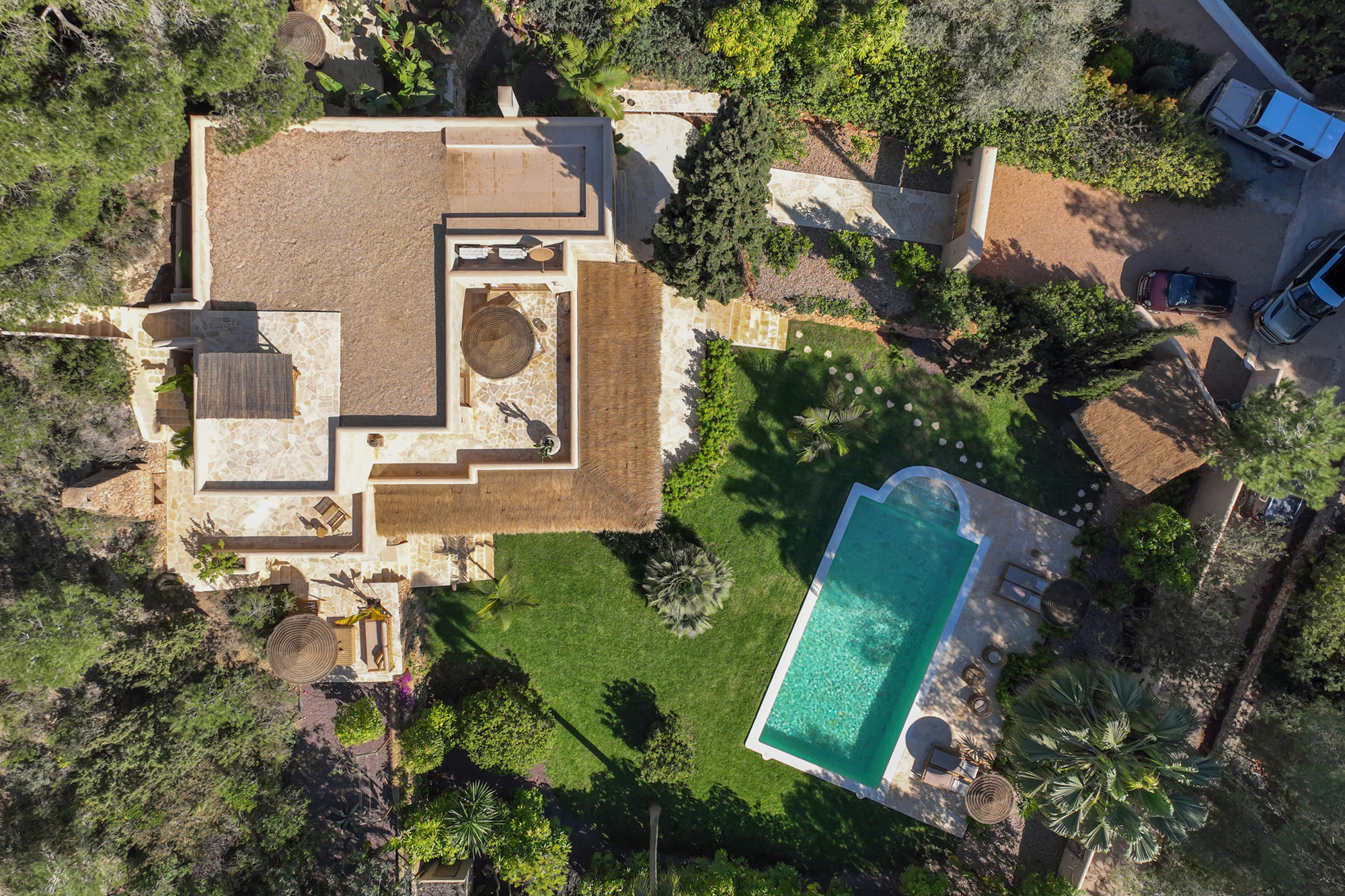 Aerial view of villa Nomad by Dolores Batselaere