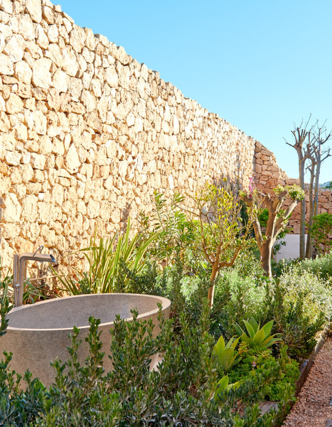 Outdoor bathroom at a luxury villa in Ibiza