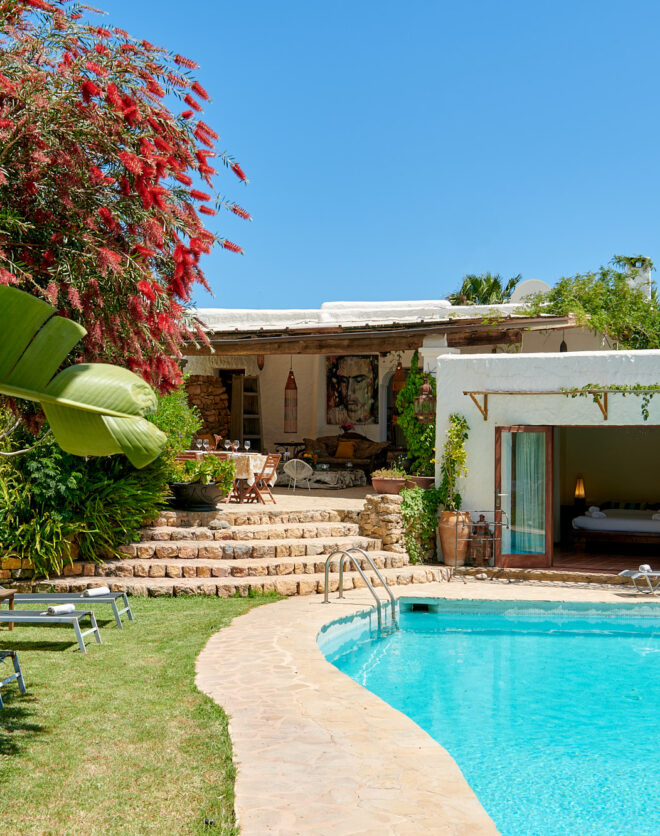 Private pool at an Ibiza rental villa